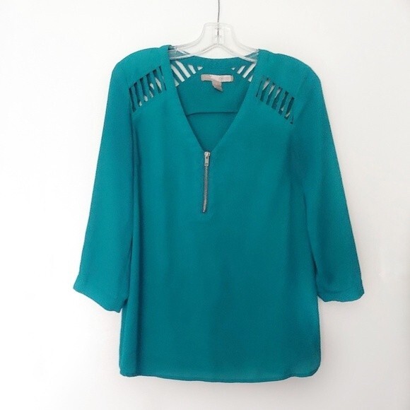 Forever 21 Contemporary Teal Blouse Size Small - Picture 1 of 5